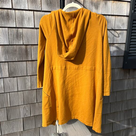 CYRUS, Hooded Sweater Cardigan, Mustard Yellow, Small - Picture 3 of 4
